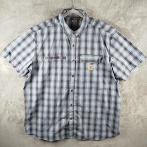 Carhartt Force Plaid Short Sleeve Button Up Shirt 3XL Relaxed Fit Outdoors